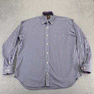 TAILORBYRD Shirt Mens‎ Large Purple Striped Button Down Long Sleeve Classic